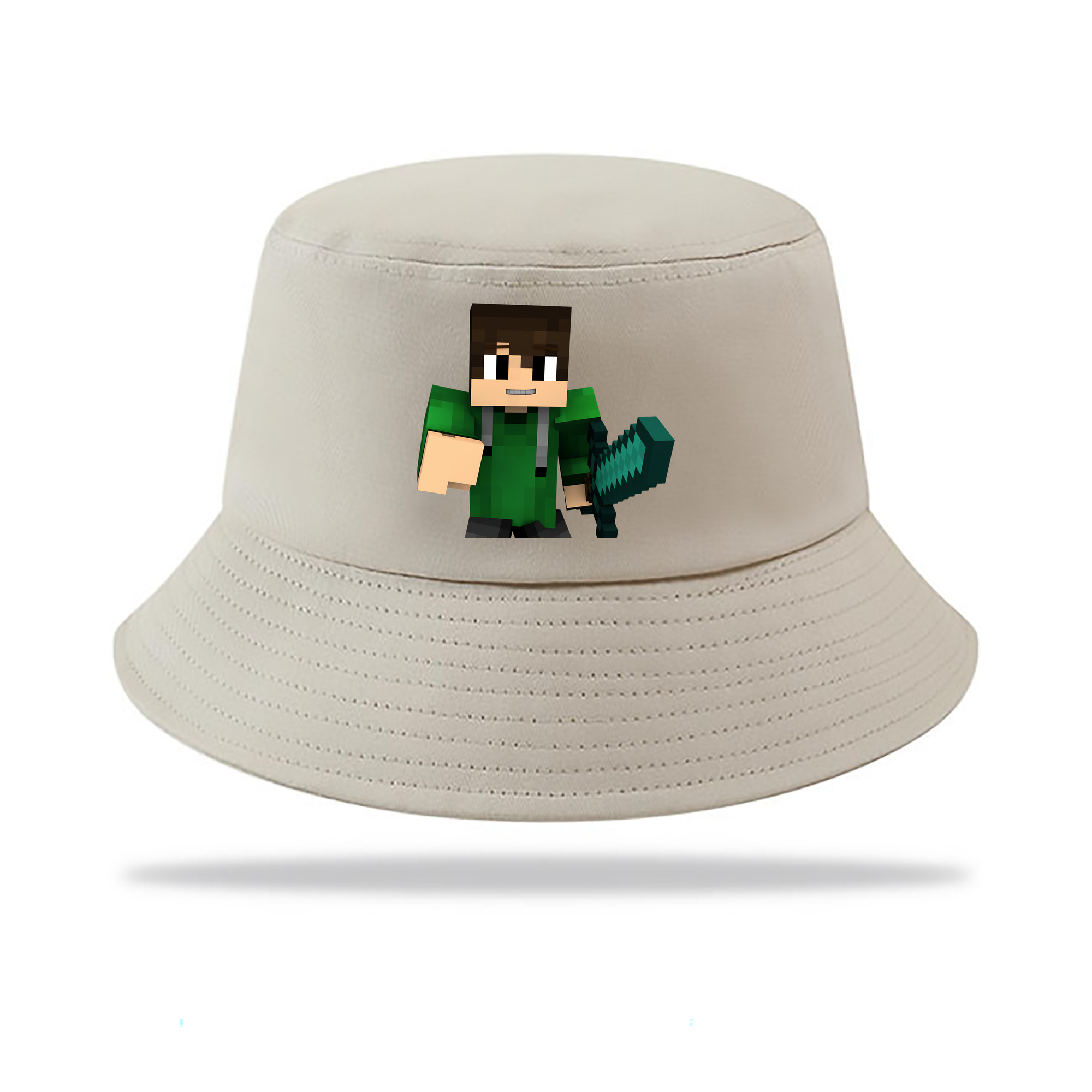 （画像用） マインクラフト ブロックの世界 Minecraft MC Block world アウトドア日除けバケットハット